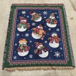 Snowman tapestry throw blanket 48x54.5 inches